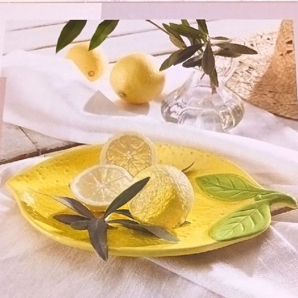 Livarno Home 🍋Lemon-Shaped Ceramic Platter 🍋🌿🍋🌿🍋🌿🍋